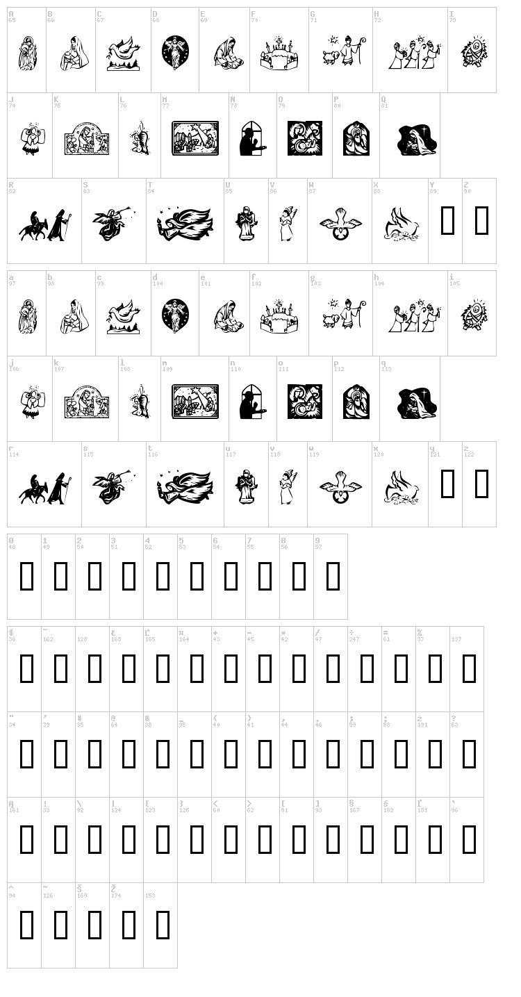 KR Christmas Dings 2004 font map